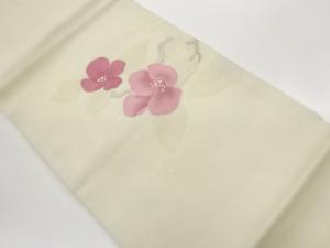 紗 花葉模様織出し名古屋帯